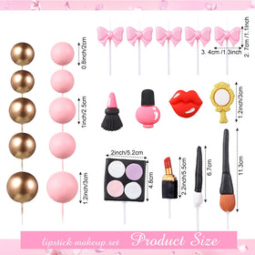 Beeveer makeup cake topper diamonds and brushes elevate photo-worthy party moments