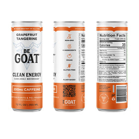 BeGOAT Clean Energy Strawberry Lemon Ginger can with vibrant, zesty notes for daytime energy
