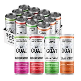 BeGOAT Clean Energy Watermelon Dragonfruit can for a balanced caffeine lift and refreshing taste