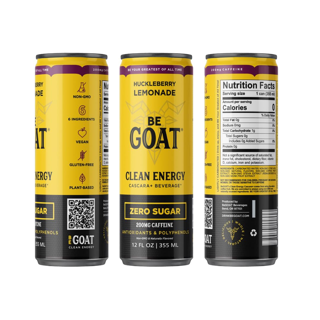 BeGOAT huckleberry lemonade can delivers tangy flavor with clean caffeine