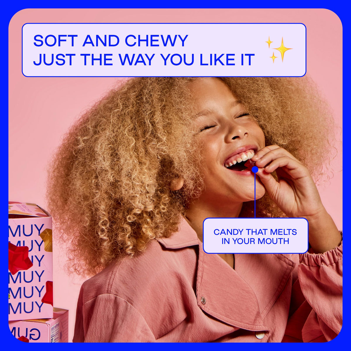 BEHAVE gummy stars close-up shows juicy texture and vivid color.