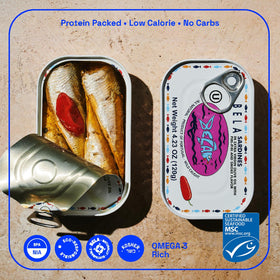 BELA sardines on crusty bread for a protein rich snack.