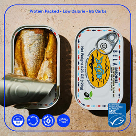 BELA sardines served on plate as a convenient protein option