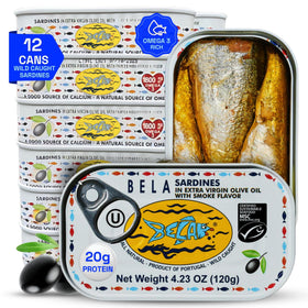 BELA wild caught sardines can for quick protein in olive oil