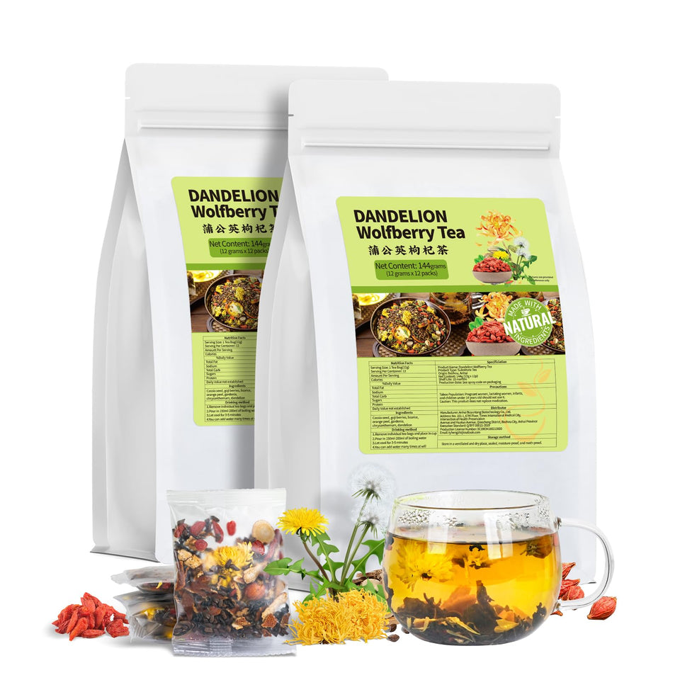 BeleePlanner Dandelion Wolfberry Tea bags in a tidy pack for daily use.