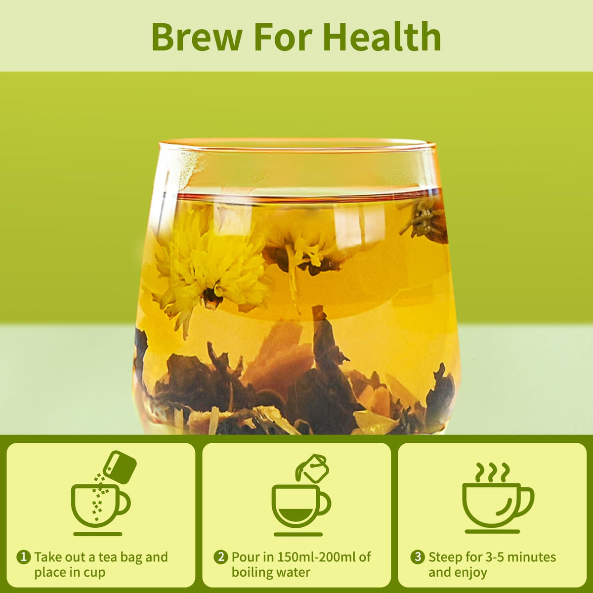 BeleePlanner dandelion-wolfberry tea packaging highlighting natural drying and additive-free formula.