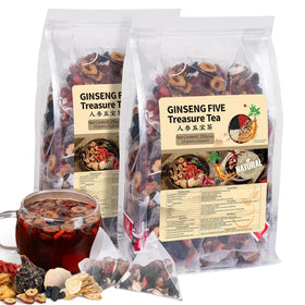 BeleePlanner Ginseng Five Treasures Tea bag in cup with red dates aroma for relaxation