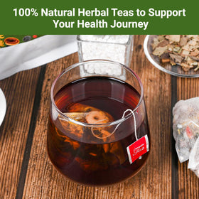 BeleePlanner Eco corn fiber tea bags emphasizing sustainable brewing.