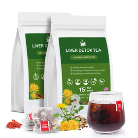 BeleePlanner Liver Detox Tea packaging front view highlighting herbal blend for daily wellness.