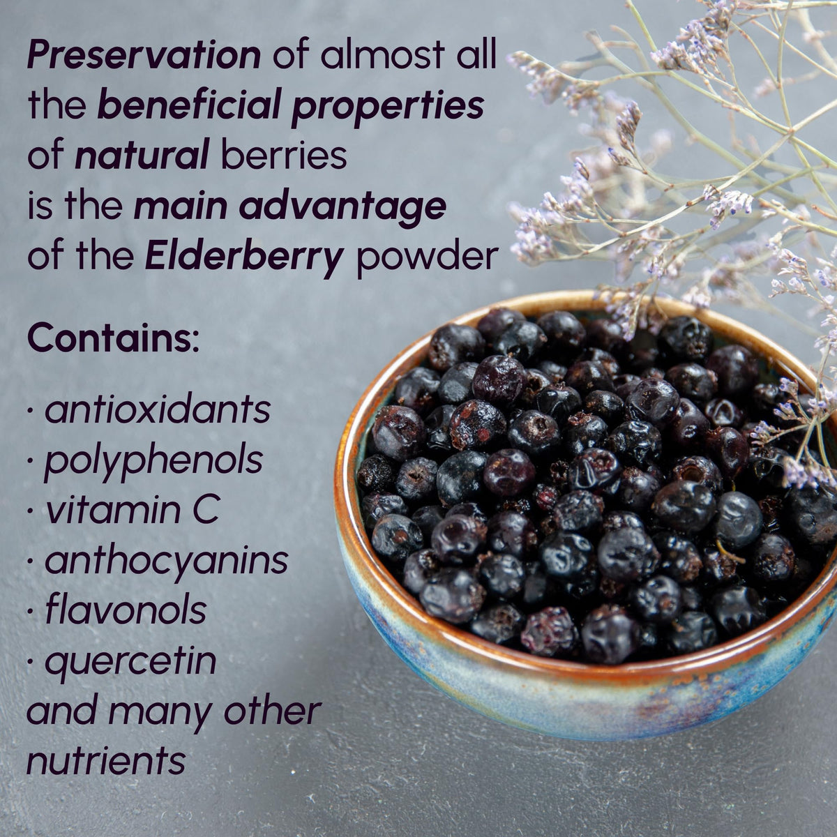 Beleon Elderberry Powder used in baking enriches pies, cakes, and pastries