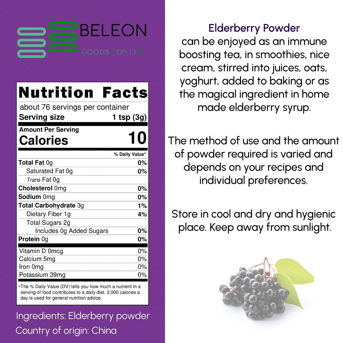 Beleon Elderberry Powder in a tea cup suggests a fragrant ritual