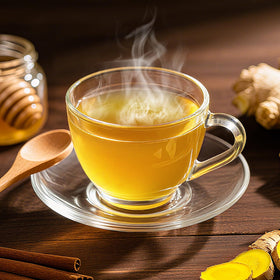 BeleePlanner Anti-Inflammaheb Tea brew cup captures steam and aroma for a cozy afternoon.