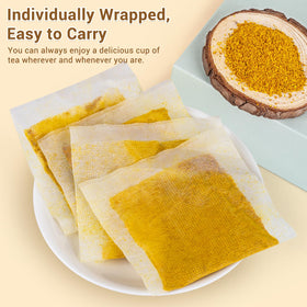 BeleePlanner Anti-Inflammaheb Tea eco packaging demonstrates biodegradable corn fiber packaging.