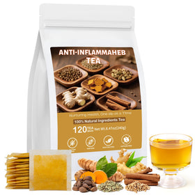 BeleePlanner Anti-Inflammaheb Tea packaging shows turmeric and herbs for antioxidant support.