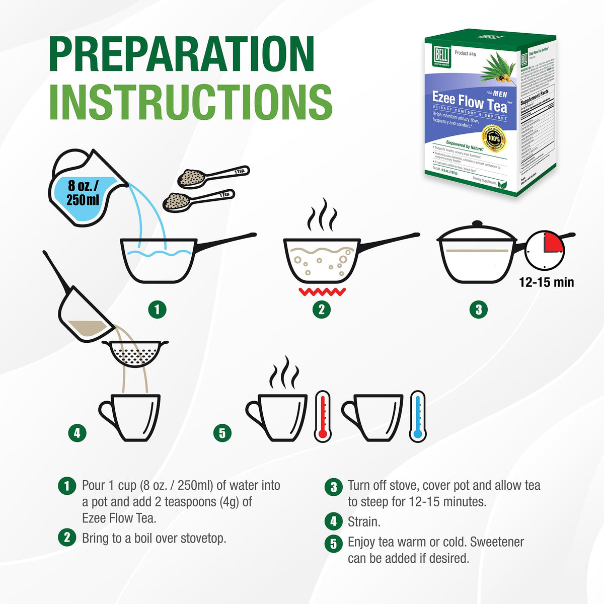 Bell Ezee Flow box showing 30 servings for consistent daily use