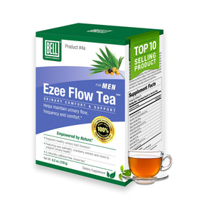 Bell Ezee Flow tea bottle highlights natural urinary support blend for daily comfort.