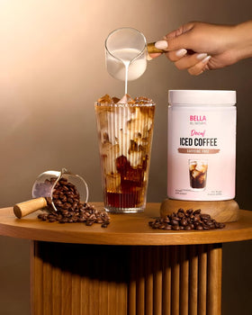 Bella All Natural Decaf Iced Coffee served in a glass for refreshing flavor