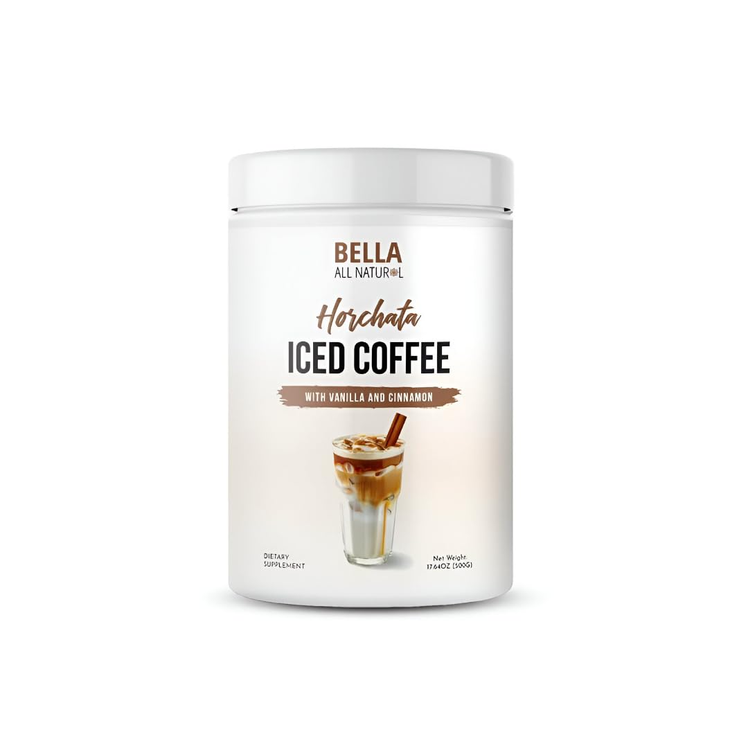 Bella All Natural Horchata Iced Coffee bottle ready for on-the-go hydration.