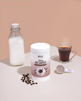 Bella All Natural hot coffee on a kitchen counter invites everyday comfort.