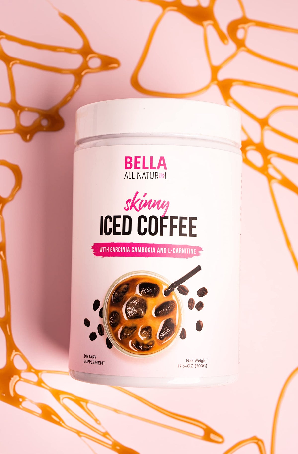 Scoop of Bella Skinny Iced Coffee ready to blend with cold water