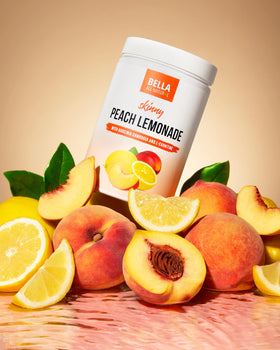 Bella All Natural Skinny Lemonade Peach in fridge showcases easy on-demand hydration.