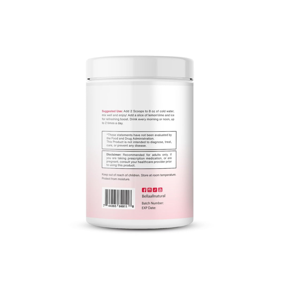 Bella All Natural Skinny Lemonade Raspberry glass pour—bright pink and refreshing aroma.