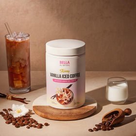 Bella All Natural Skinny Vanilla Iced Coffee creamy swirl for a silky finish.