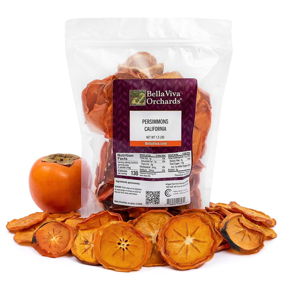 Bella Viva Dried Persimmons bag with soft chewy texture for snacking