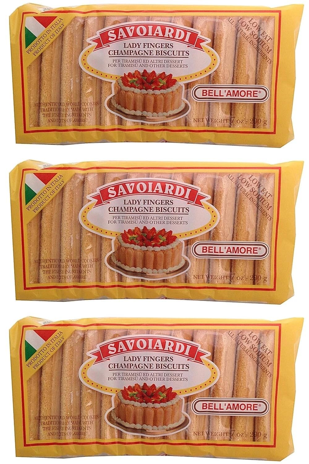 Bell'Amore Savoiardi champagne biscuits ready for tiramisu layering and espresso pairing.