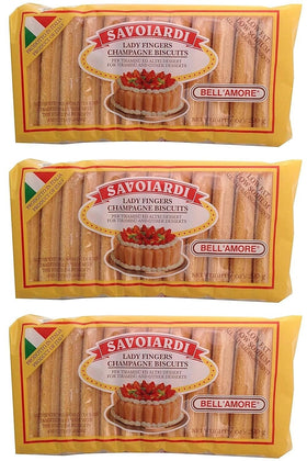 Bell'Amore Savoiardi champagne biscuits ready for tiramisu layering and espresso pairing.