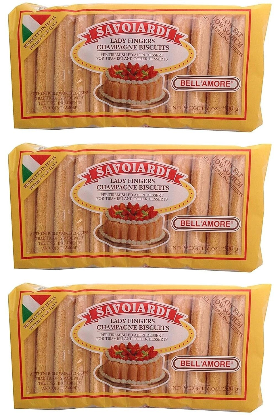 Bell'Amore Savoiardi champagne biscuits ready for tiramisu layering and espresso pairing.