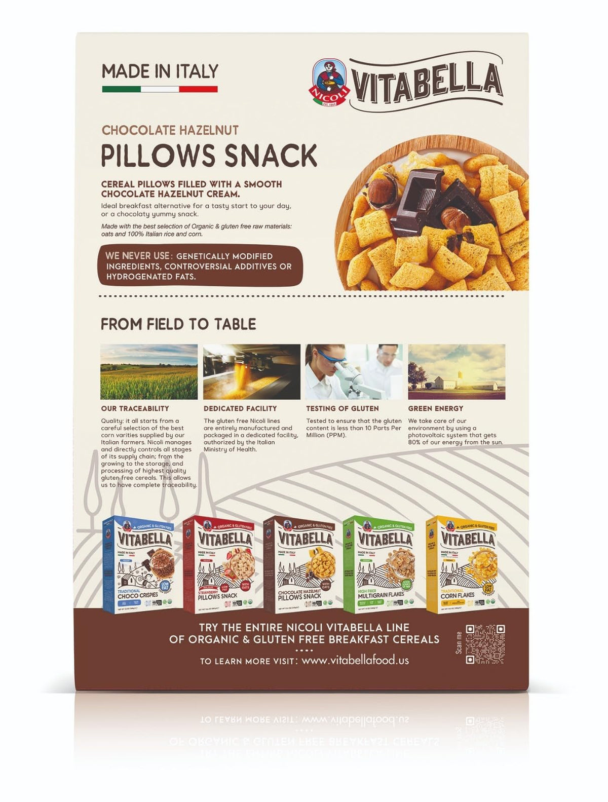 Vitabella Cereal Chocolate Pillows served in bowl, easy snack for kids.