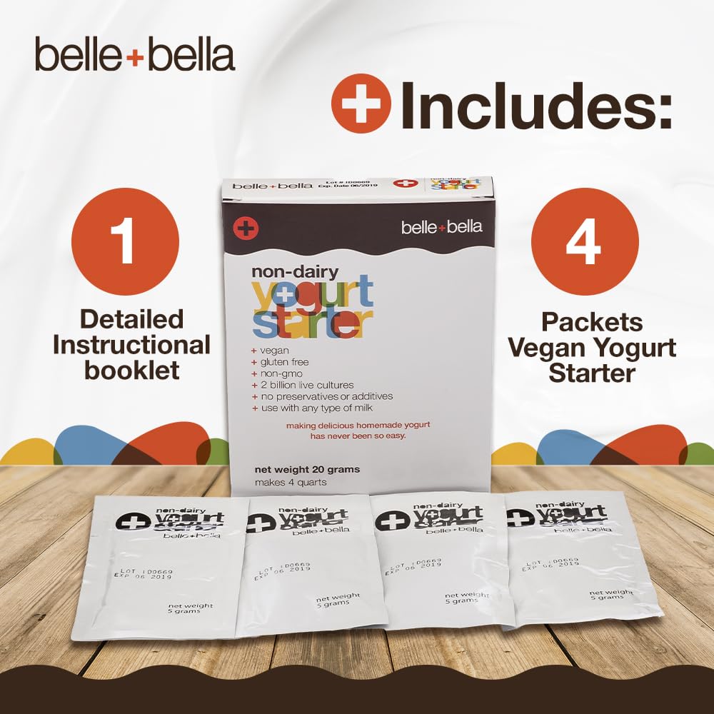 Creamy homemade vegan yogurt in a jar made with Belle Bella.