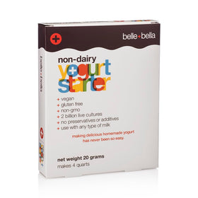 Belle Bella non-dairy yogurt starter box for making dairy-free yogurt at home.