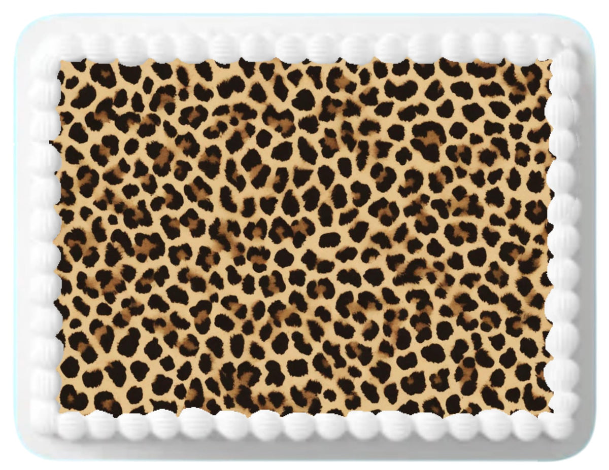 BELLETOP leopard cake topper sheet for edible icing adds a professional touch to celebrations.
