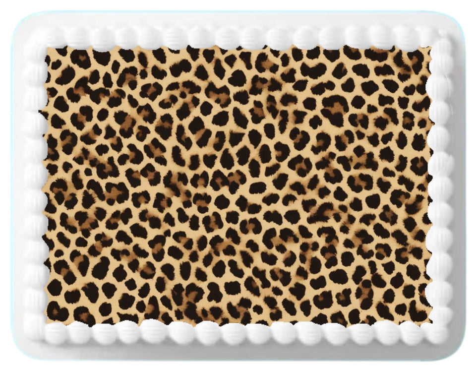 BELLETOP leopard cake topper sheet for edible icing adds a professional touch to celebrations.