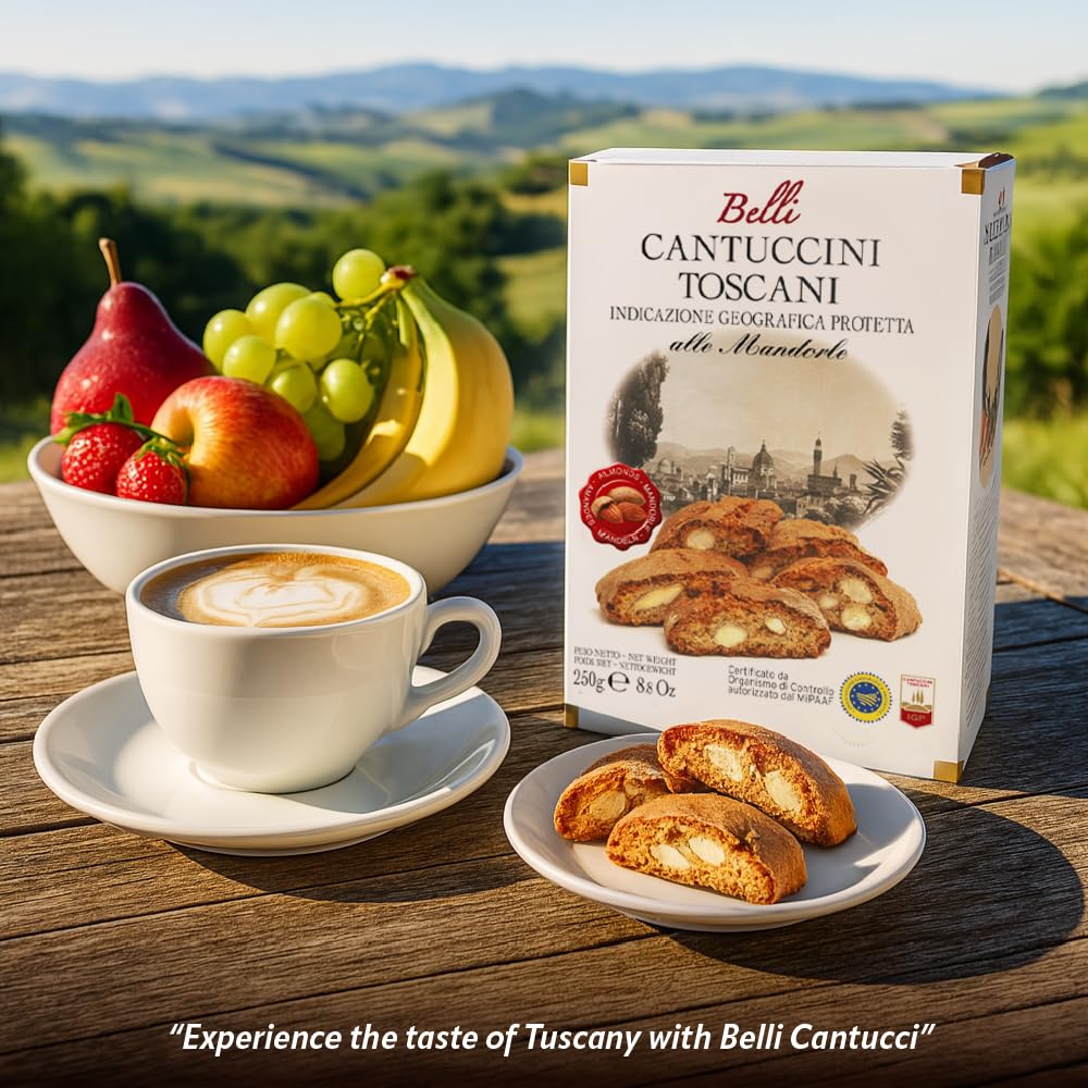 Elegant Tuscan biscotti from Belli, ideal for entertaining.