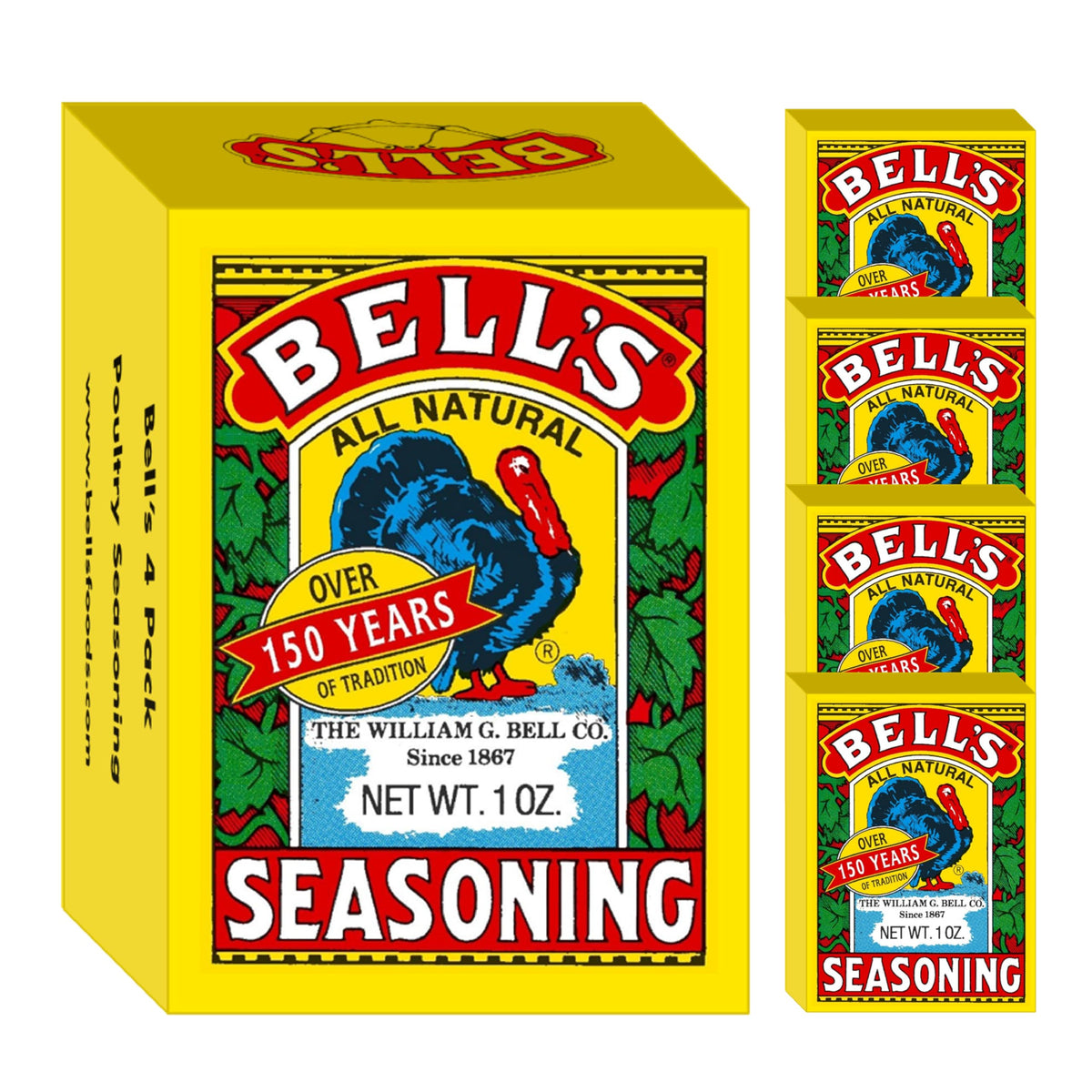 Bell's All Natural Seasoning classic poultry blend box boosts flavor without salt