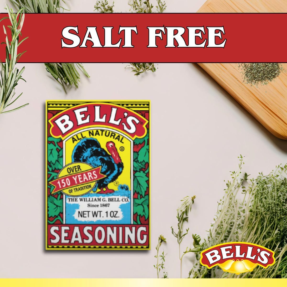 Seasoned roasted chicken with Bell's salt-free blend