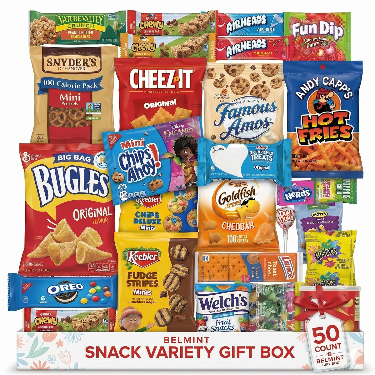Belmint Snack Box 50-count variety assortment for easy gifting and sharing