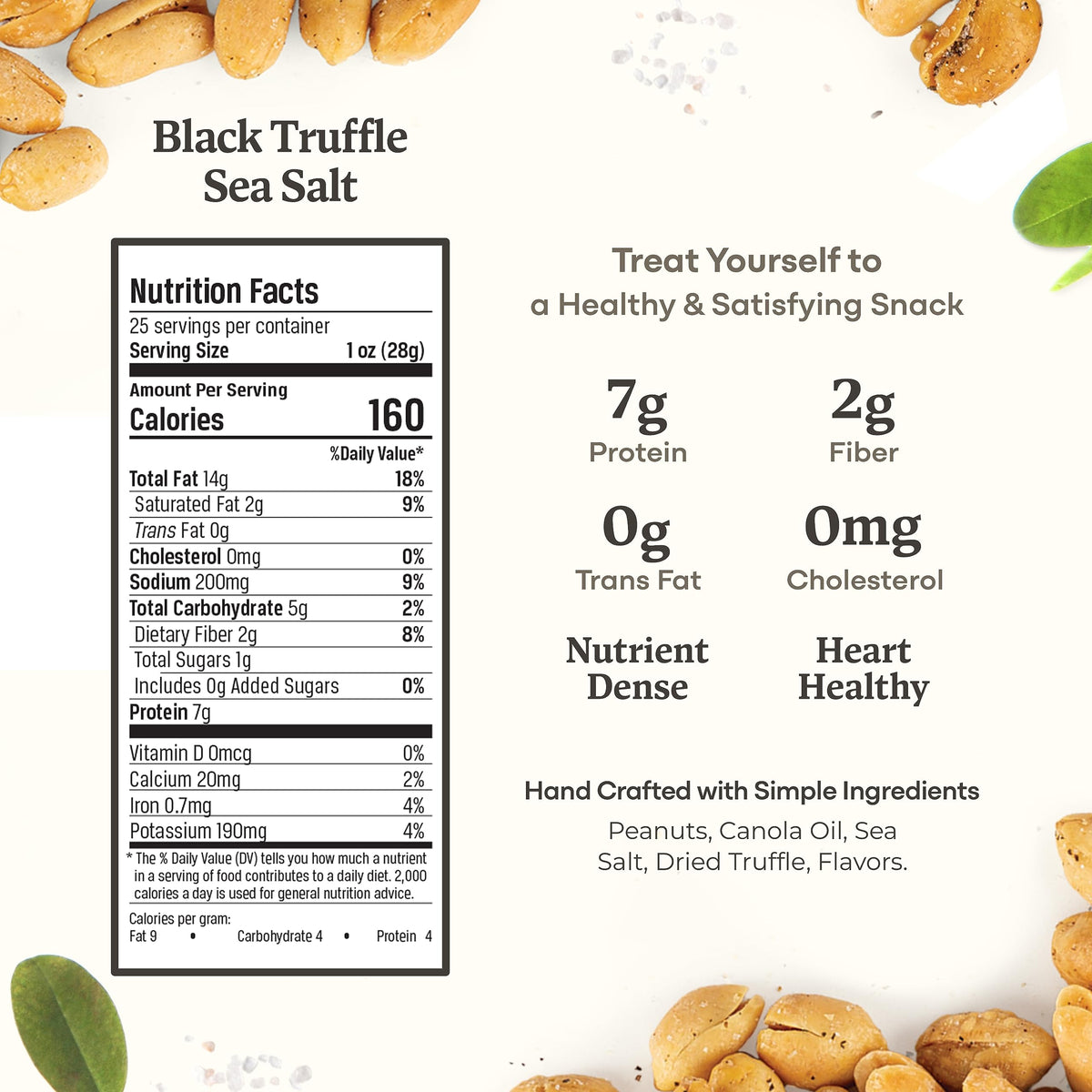 Belmont Peanuts Black Truffle Virginia Peanuts top-view packaging for pantry storage