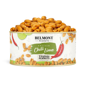 Belmont Peanuts chili lime Virginia peanuts in a 20oz bag for zesty snacking
