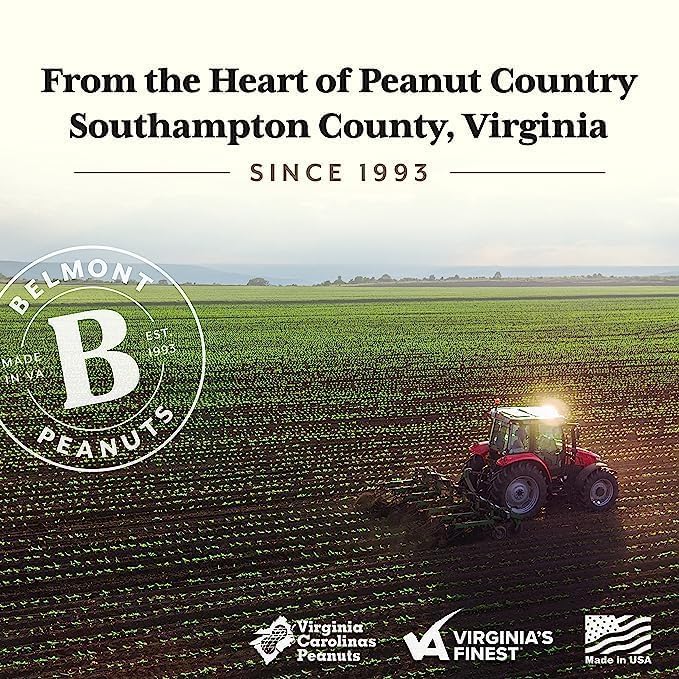 Belmont Peanuts double-seal freshness pack suggests long-lasting crispness and quality.