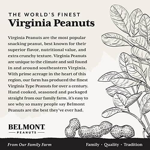 Four ingredients, no preservatives on Belmont Peanuts packaging.