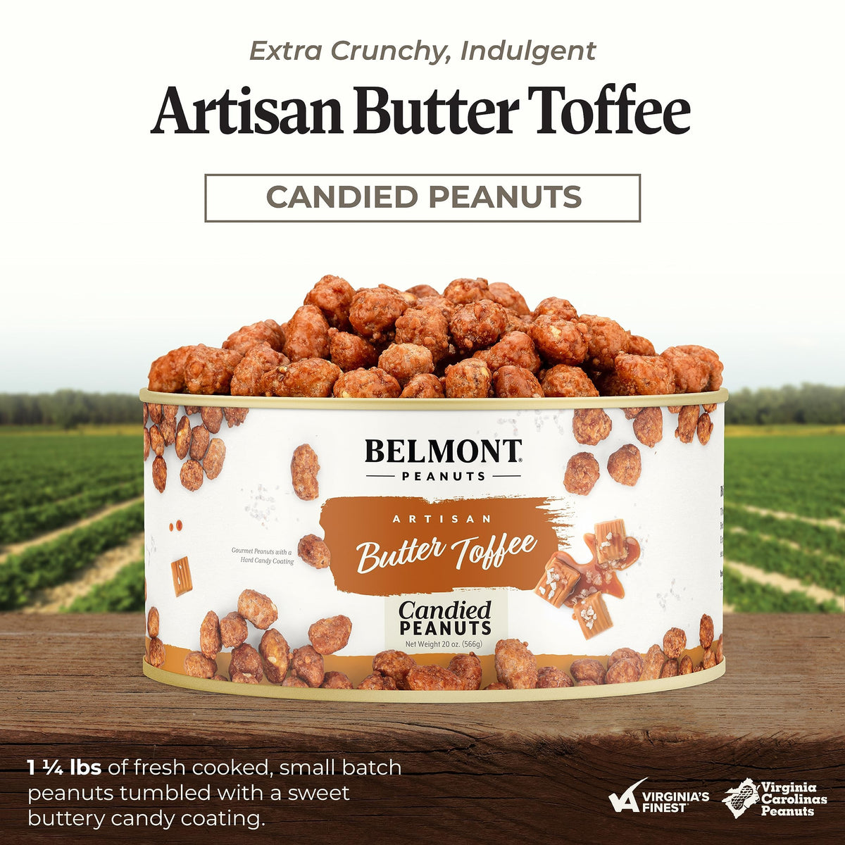 Belmont Peanuts butter toffee peanuts, four-ingredient recipe, clean flavor.