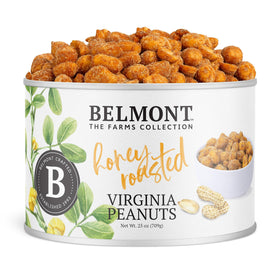 Belmont Peanuts honey roasted Virginia peanuts 25 oz for a satisfying crunchy snack.