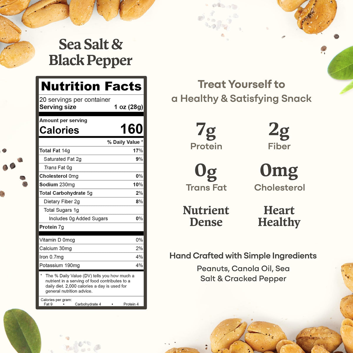 Belmont Peanuts ready-to-snack serving suggestions beside the bag