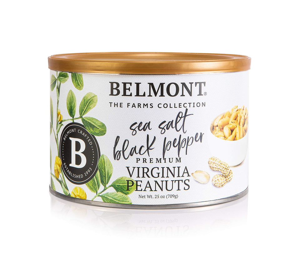 Belmont Peanuts sea salt and black pepper jar for a protein-packed snack.