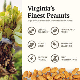 Belmont Peanuts simple ingredients label with no preservatives for clean snacking