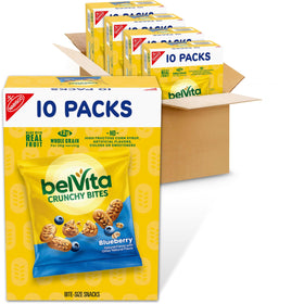 BelVita Blueberry Crunchy Bites package front, ideal for grab-and-go mornings.